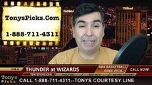 Oklahoma City Thunder vs. Washington Wizards Free Pick Prediction NBA Pro Basketball Odds Preview 1-21-2014