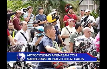 Motociclistas listos para tomar las calles y presionar el INS