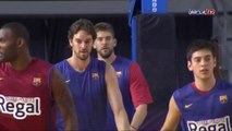 The Gasol brothers Pau and Marc with FC Barcelona