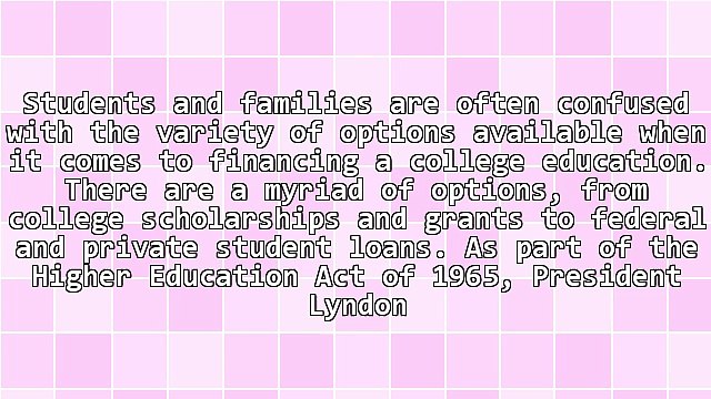 A Helping Hand From Government - Federal Direct Student Loans