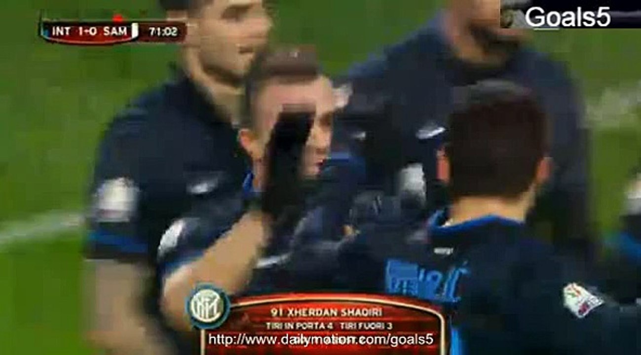 Shaqiri X Goal Inter 1 - 0 Sampdoria Coppa Italia 21-1-2015