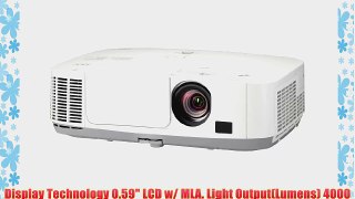 NEC NP-P401W Entry Level Installation 4000-Lumens LCD Projector with 16W Speaker
