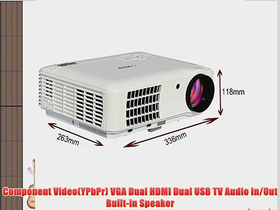 EUG 88W 1080p Projector LED HDMI 3D Full DH Portable Home Cinema Theater Digital Image Video
