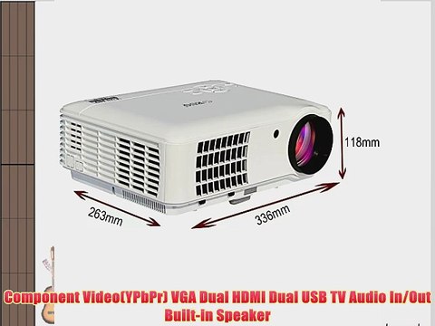 EUG 88W 1080p Projector LED HDMI 3D Full DH Portable Home Cinema Theater Digital Image Video