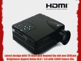1080P LED Protable Projector HD PC AV TV VGA USB HDMI(Black)