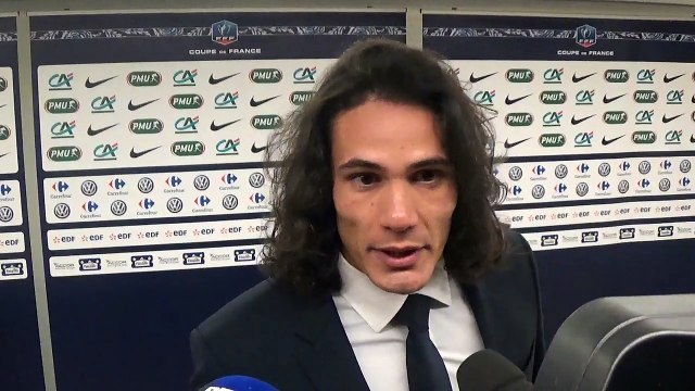Edinson CAVANI en zone mixte après la victoire du PSG contre Bordeaux en Coupe de France (2-1)