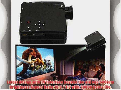 Aketek? LED Protable Projector HD PC AV VGA USB HDMI(Black)