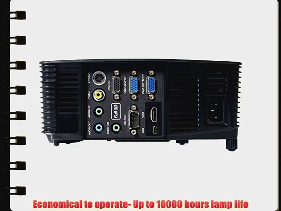 Optoma DX346 XGA 3000 Lumen Full 3D DLP Projector with Superior Lamp Life and HDMI