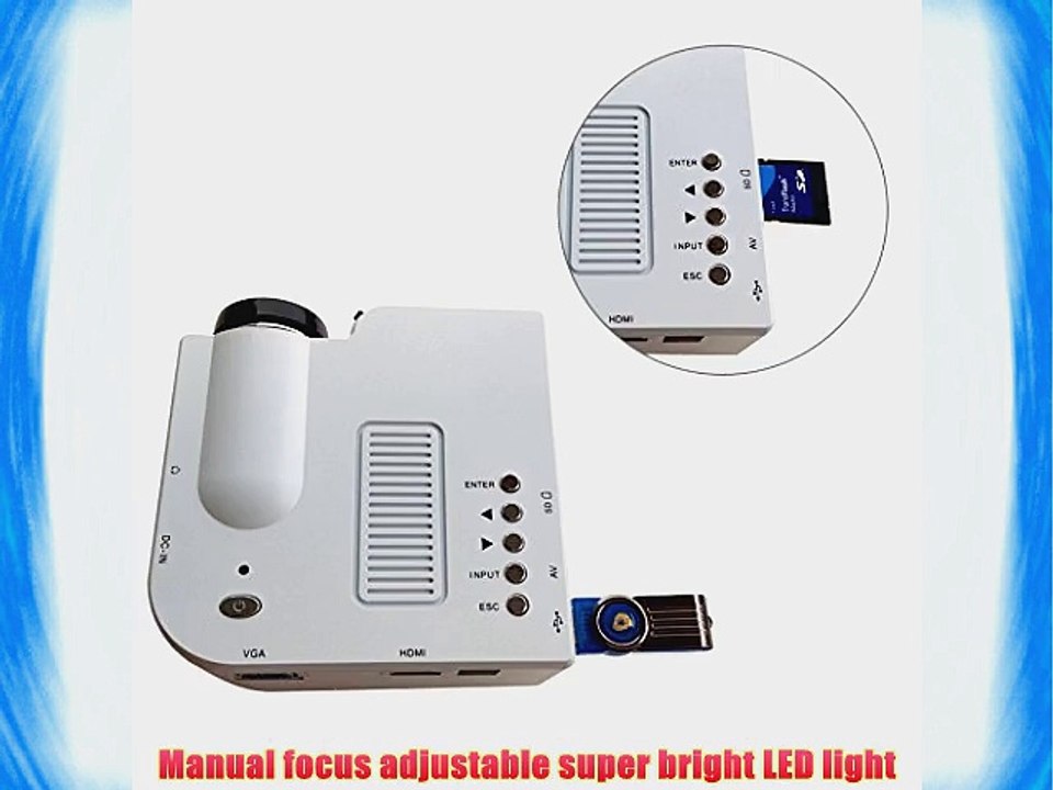 Aenmil? LED Projector LCD Image System - UC28 24W 48 LUMEN 1080P Super Clear 320*240 Resolution