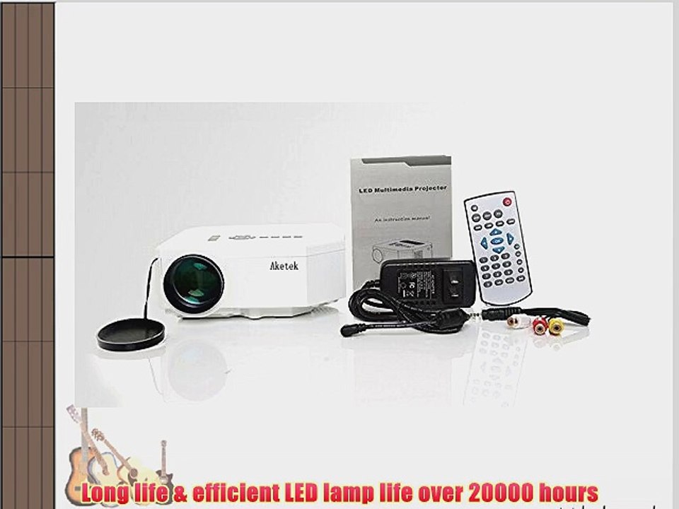 Aketek? Mini Led Projector HDMI Home Theater LED Projector Support HDMI VGA AV USB HDMI Portable