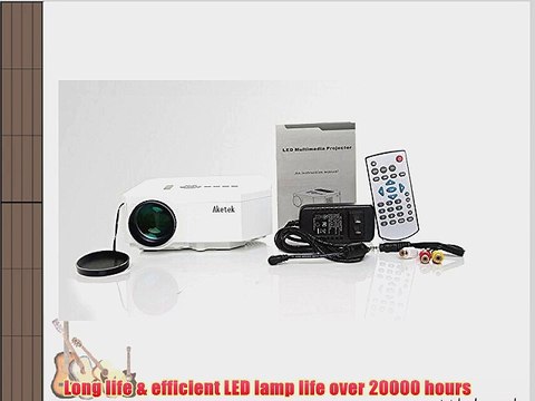 Aketek? Mini Led Projector HDMI Home Theater LED Projector Support HDMI VGA AV USB HDMI Portable
