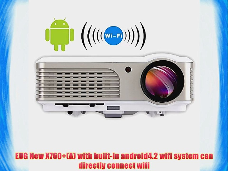EUG Home Theater 3D Full DH LED Projector With Bulit-in Android4.2 Wireless WIFI For Home Theater