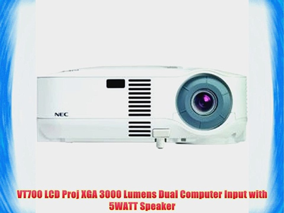 VT700 LCD Proj XGA 3000 Lumens Dual Computer Input with 5WATT Speaker