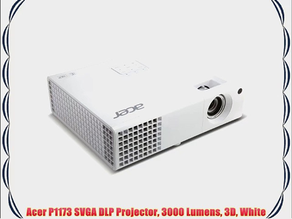 Acer P1173 SVGA DLP Projector 3000 Lumens 3D White video Dailymotion