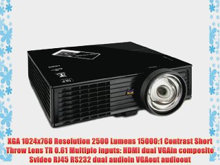 ViewSonic PJD6353S XGA 1024x768 DLP Projector 2500 ANSI Lumens 15000:1 Contrast Ratio - Black