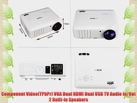 EUG 3500 Lumens 1080p LED HD 3D Ready Home Office Projector 1280 x 800 For Home Theater Gaming