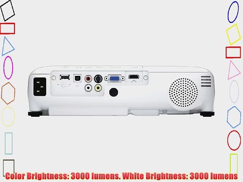 Epson EX6220 WXGA Widescreen HD 3000 Lumens Color Brightness 3000 Lumens White Brightness 3LCD