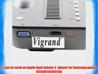 Vigrand Projector 80 Ansil Lumens Multimedia LED LCD Portable Black Projector with Music Photos
