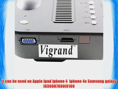 Vigrand Projector 80 Ansil Lumens Multimedia LED LCD Portable Black Projector with Music Photos