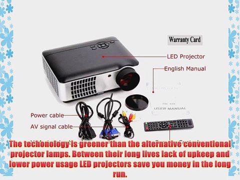 Taotaole 50000hrs 2800lumens LED 1080p Hd Ready Video Lcd Projector Hdmi Usb