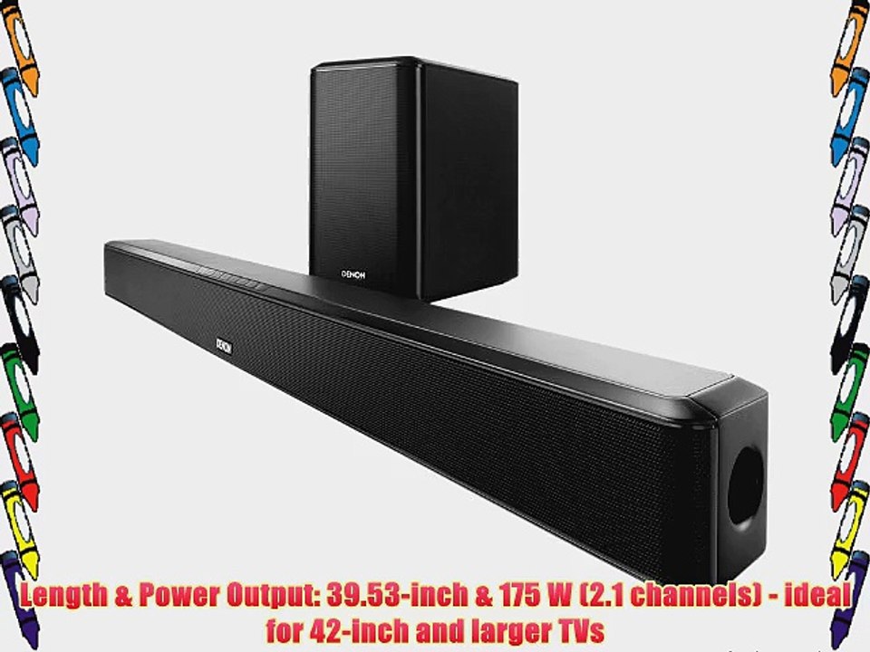 Denon DHT-S514 Home Theater Soundbar System with HDMI Bluetooth Streaming and Wireless Subwoofer