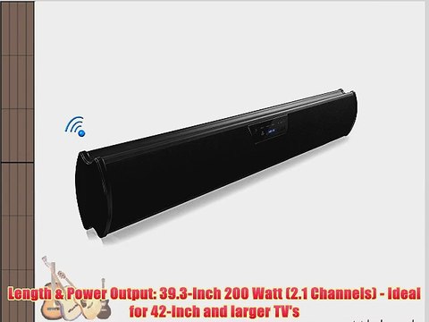 Pyle PSBV320BT Bluetooth Digital Soundbar Speaker System with FM Radio and Remote Control