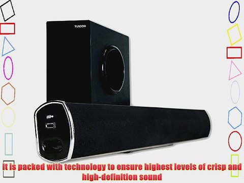 Turcom TS-404 160-Watt 2.1 Channel Home Theater Surround Sound Bluetooth Soundbar with Wireless