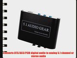 Panlong 5.1 Audio Gear Digital Sound Decoder Converter - Optical SPDIF/ Coaxial Dolby AC3 DTS