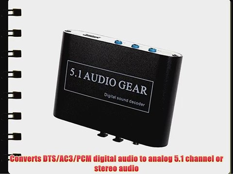 Panlong 5.1 Audio Gear Digital Sound Decoder Converter - Optical SPDIF/ Coaxial Dolby AC3 DTS