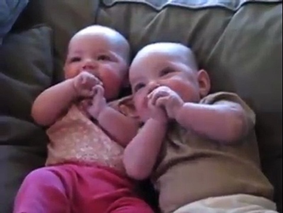 Twin Babies Laughing at Fake Sneezes