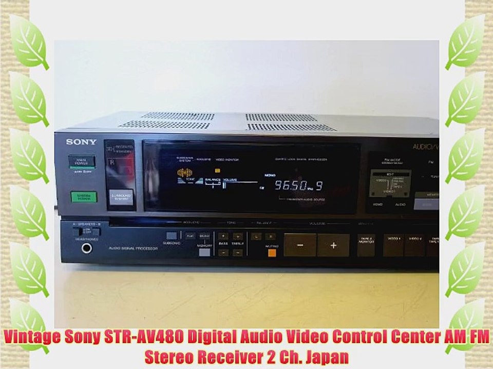 Vintage Sony STR-AV480 Digital Audio Video Control Center AM FM Stereo Receiver 2 Ch. Japan