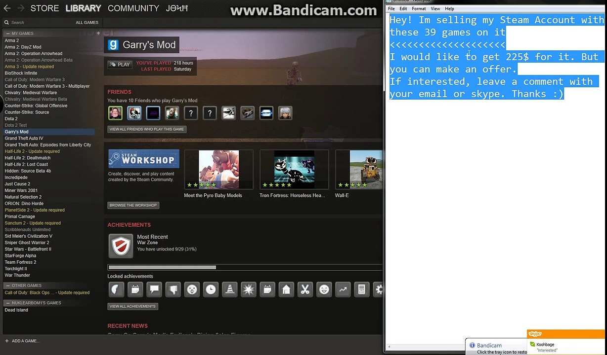 Buy Sell Accounts - Selling Steam Account With 39 Games! Listed in description!