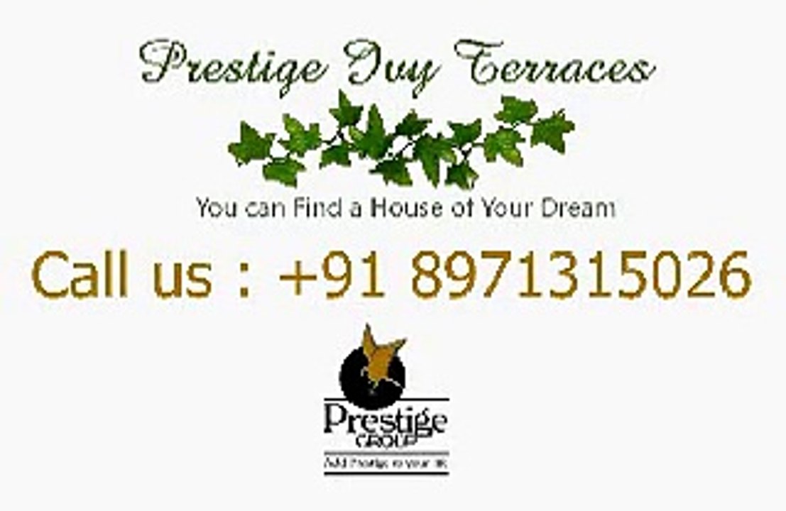 Prestige Ivy Terraces, Bangalore - 8971315026