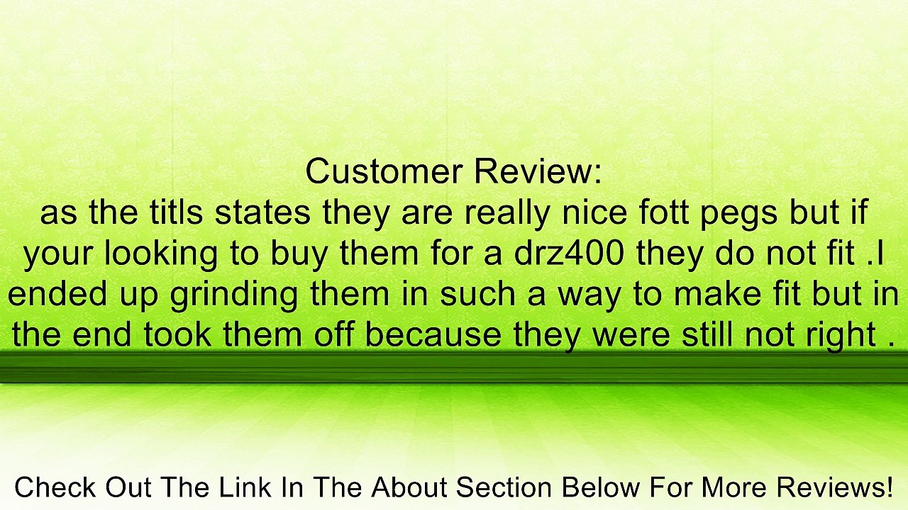 Suzuki RM85 DRZ125 KLX125 Foot Pegs Review