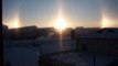 Rare optical phenomenon creates three suns in the sky