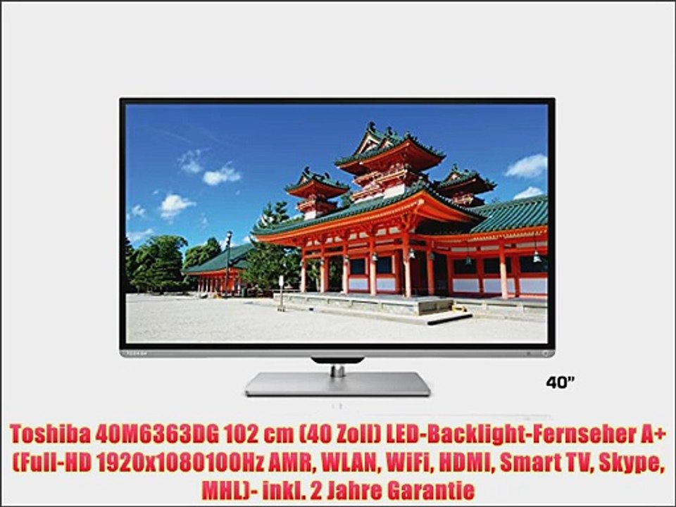 Toshiba 40M6363DG 102 cm (40 Zoll) LED-Backlight-Fernseher A  (Full-HD 1920x1080100Hz AMR WLAN