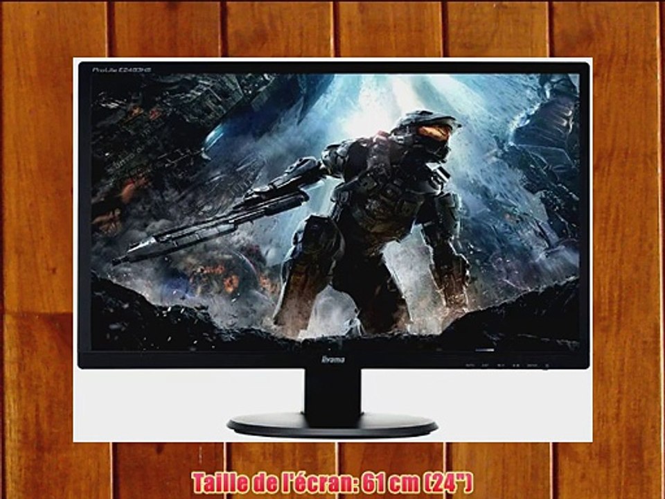 Iiyama Prolite E2483HS-B1 Ecran LCD Monitor 24 (61 cm) 1920 x 1080 2 ms VGA/DVI/HDMI Noir