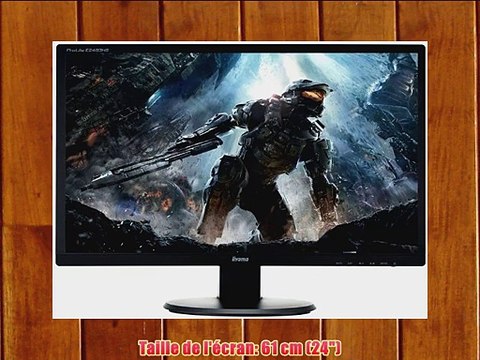 Iiyama Prolite E2483HS-B1 Ecran LCD Monitor 24 (61 cm) 1920 x 1080 2 ms VGA/DVI/HDMI Noir