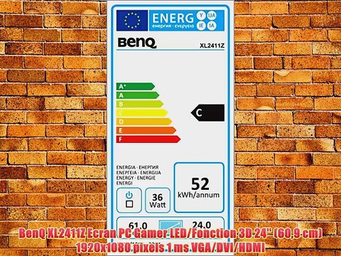 BenQ XL2411Z Ecran PC Gamer LED/Fonction 3D 24'' (609 cm) 1920x1080 pixels 1 ms VGA/DVI/HDMI