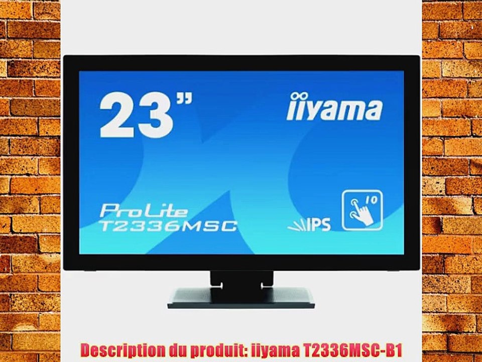 Iiyama Prolite T2336MSC-B1 Ecran PC LED 23 (5750 cm) 1920 x 1080 2 ms VGA/DVI/HDMI Noir