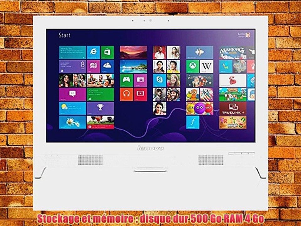 Lenovo C260 Ordinateur Tout-en-Un 20 (5080 cm) Non tactile Blanc (Intel Pentium 4 Go de RAM