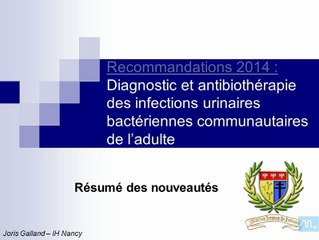 Focus RECO 2014 : infections urinaires chez l'adulte