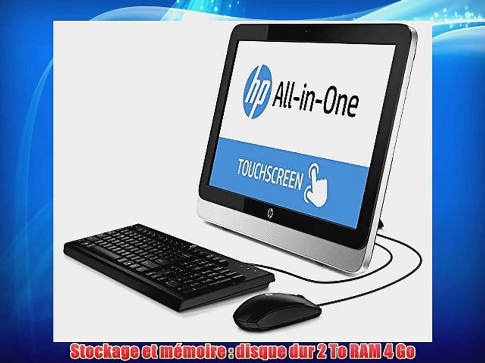 HP Pavilion 22-2017nf Ordinateur de bureau Tout-en-Un tactile 215 Noir (AMD A4 4 Go de RAM