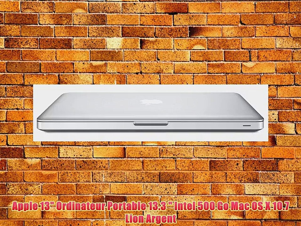 Apple 13 Ordinateur Portable 13.3  Intel 500 Go Mac OS X 10.7 Lion Argent