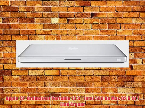 Apple 13 Ordinateur Portable 13.3 Intel 500 Go Mac OS X 10.7 Lion Argent
