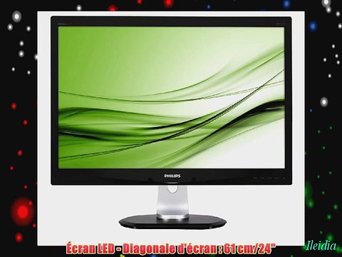 Philips 240P4QPYNB ?cran ? r?tro?clairage LED interfaces VGA DVI USB temps de r?ponse 7 ms