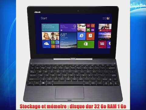 Asus Transformer Book T100TAF-BING-DK001B PC portable Hybride Tactile 101 Gris (Intel Atom