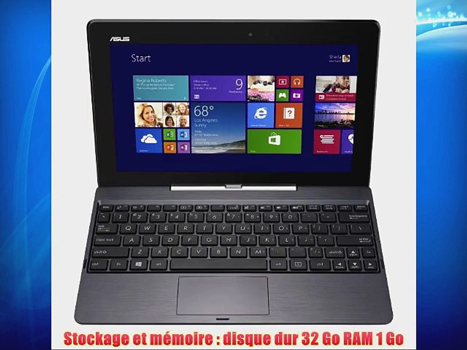 Asus Transformer Book T100TAF-BING-DK001B PC portable Hybride Tactile 101 Gris (Intel Atom