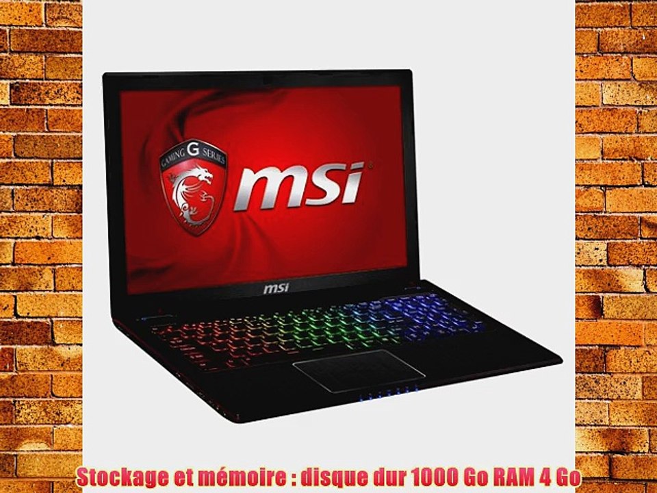 MSI GE60 2PE-209XFR (Apache Pro) Ordinateur portable 156 Noir (Intel Core i5 4 Go de RAM Disque