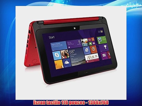 HP Pavilion x360 11-n083nf PC portable tactile 116 Rouge/Argent (Intel Celeron 4 Go de RAM